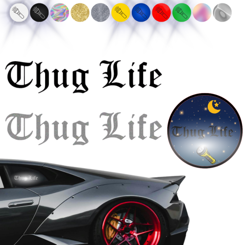 THUG LIFE- Naklejka na samochód na auto - ODBLASKOWA