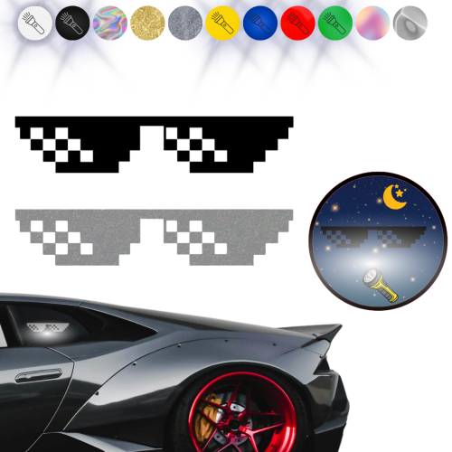 Okulary - Naklejka na samochód na auto - ODBLASKOWA 