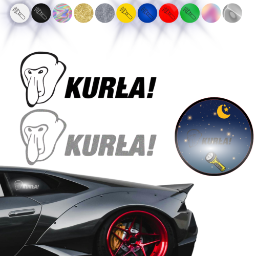 JANUSZ KURŁA - Naklejka na samochód na auto - ODBLASKOWA 