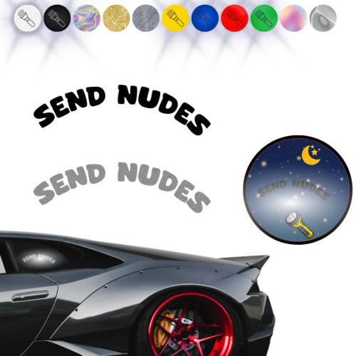 SEND NUDES - Naklejka na samochód na auto - ODBLASKOWA
