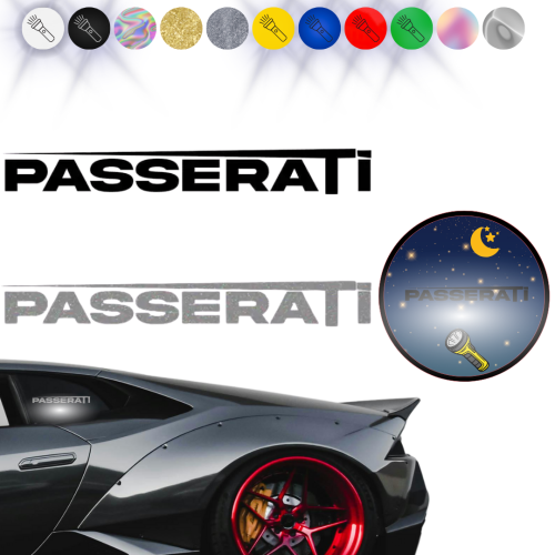 PASSERATI - Naklejka na samochód na auto - ODBLASKOWA