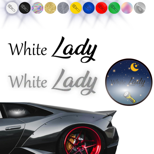 WHITE LADY - Naklejka na samochód na auto - ODBLASKOWA 