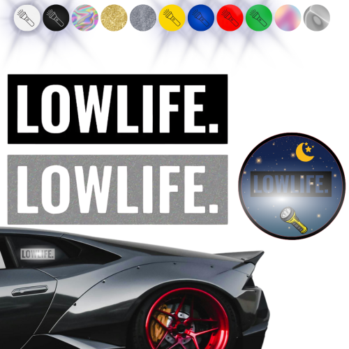 LOWLIFE. - Naklejka na samochód na auto - ODBLASKOWA 