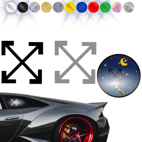 OFF WHITE - Naklejka na samochód na auto - ODBLASKOWA