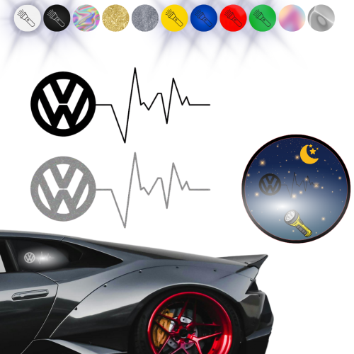 LINIA ŻYCIA VW - Naklejka na samochód na auto - ODBLASKOWA 