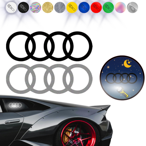 AUDI logo - Naklejka na samochód na auto - ODBLASKOWA 