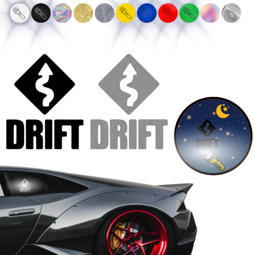 Naklejka DRIFT W04 na samochód na auto - ODBLASKOWA 