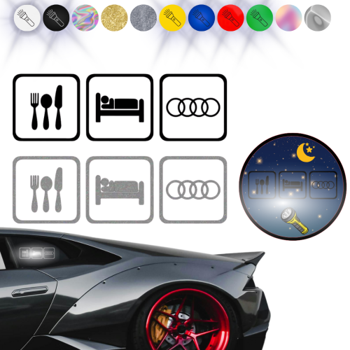 EAT SLEEP AUDI - Naklejka na samochód na auto - ODBLASKOWA 