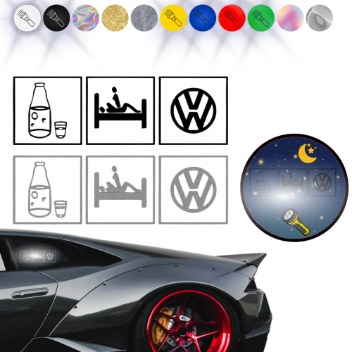 DRINKING FUCKING VW  - Naklejka na samochód na auto - ODBLASKOWA 