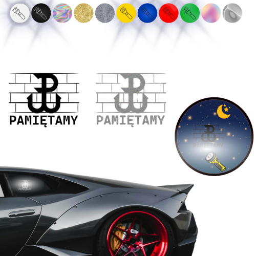 Naklejka Polska Walcząca PAMIĘTAMY W04 na samochód na auto - ODBLASKOWA