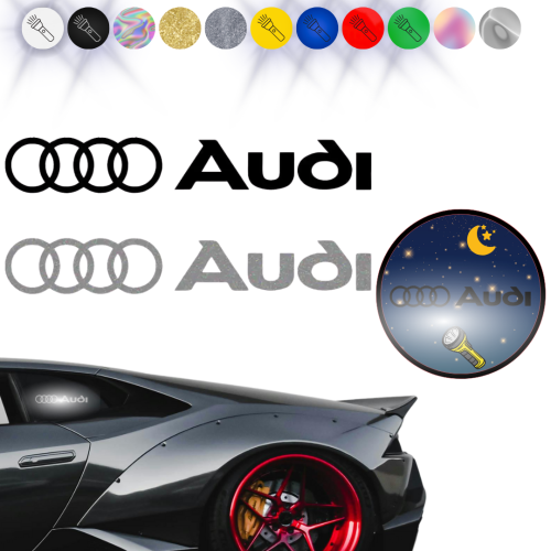 Naklejka AUDI Logo W04 na samochód na auto - ODBLASKOWA