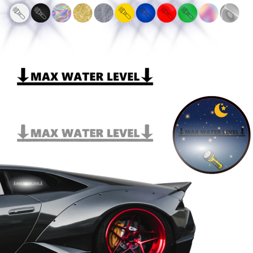 MAX WATER LEVEL W02 - Naklejka na samochód na auto ODBLASKOWA