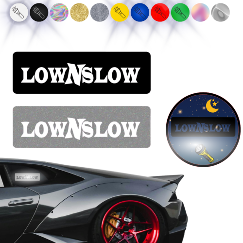 LOW N SLOW - Naklejka na samochód na auto ODBLASKOWA
