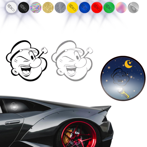 POPEYE Papaj - Naklejka na samochód na auto ODBLASKOWA