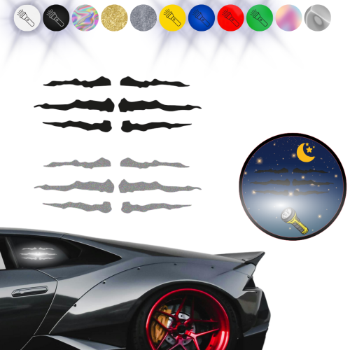 Pazury MONSTER W03 - Naklejka na samochód na auto ODBLASKOWA