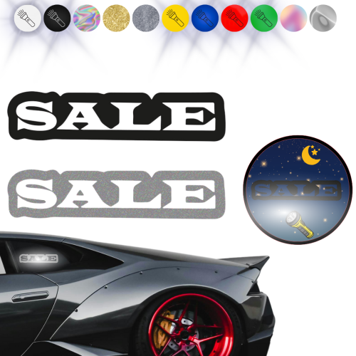 SALE W02 - Naklejka na samochód na auto ODBLASKOWA