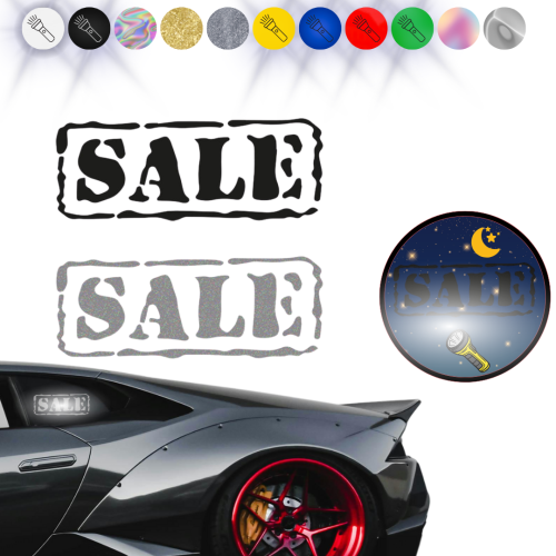 SALE W01 - Naklejka na samochód na auto ODBLASKOWA