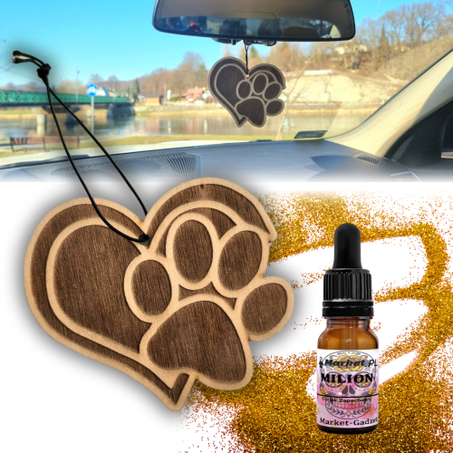 Zestaw Zawieszka zapachowa PSIA ŁAPKA SERCE + perfumy Milion - Najlepszy Zapach
