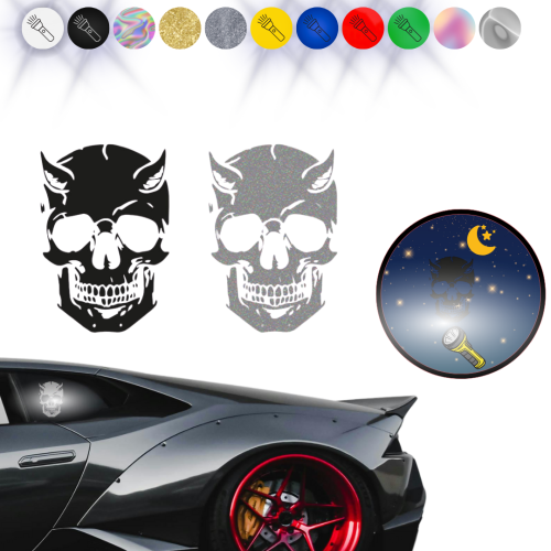 DIABEŁ - Naklejka na samochód na auto ODBLASKOWA