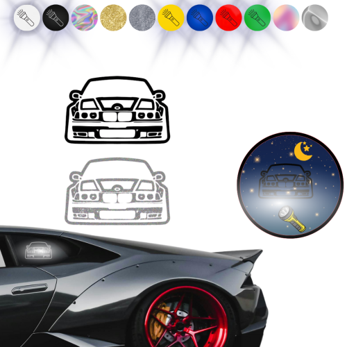 Naklejka BMW E36 na samochód na auto ODBLASKOWA