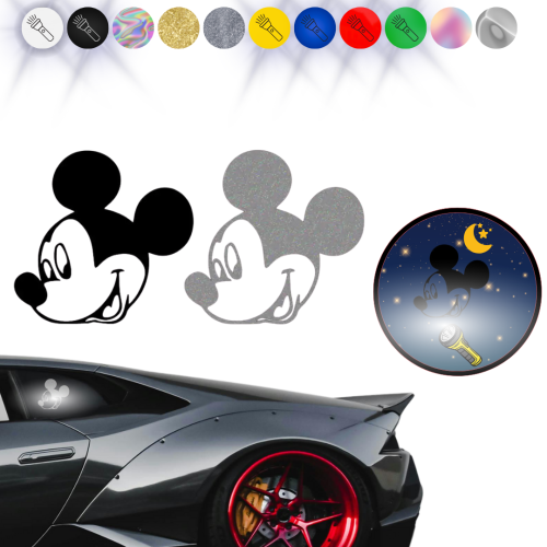 MICKEY MOUSE W02- Naklejka na samochód na auto - ODBLASKOWA 
