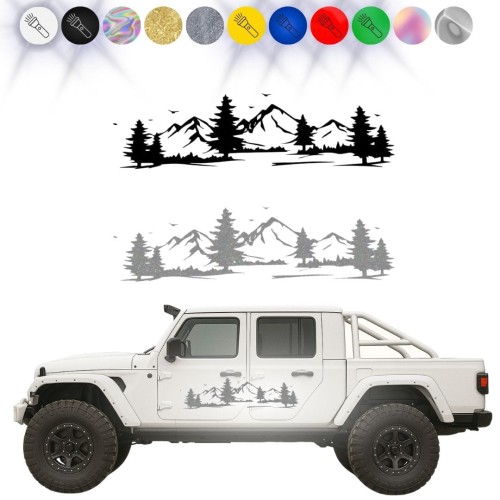 GÓRY LASY PTAKI - Naklejka GÓRSKA na bok samochodu ODBLASKOWA