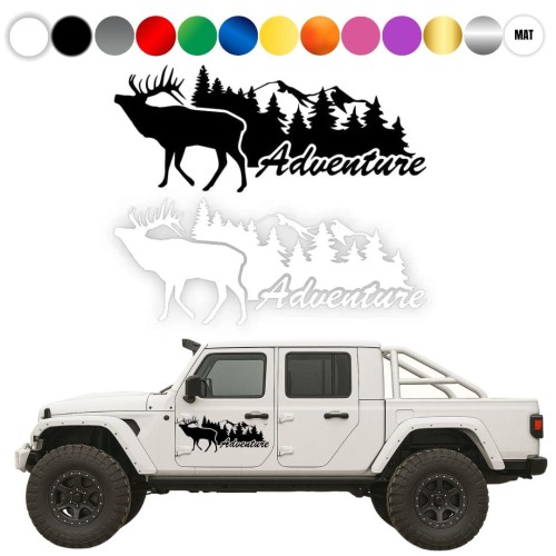 Naklejka ADVENTURE na Samochód, Kemping, Camper KOLOR