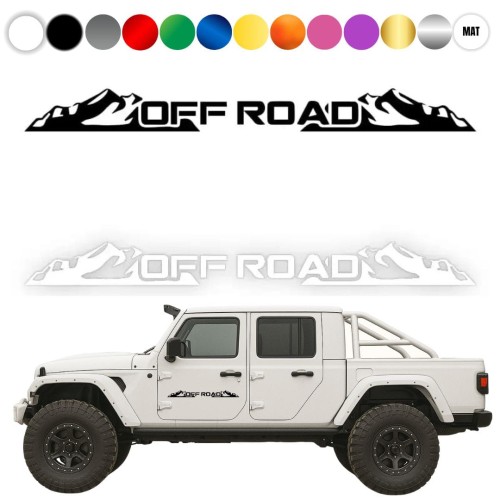 Naklejka 4x4 Off Road GÓRY W05 na samochód na auto - KOLOR