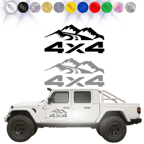 Naklejka 4x4 Off Road GÓRY W02 na samochód na auto ODBLASKOWA