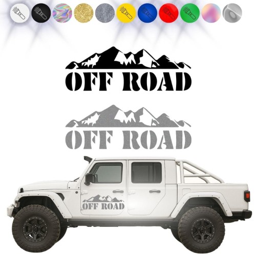Naklejka 4x4 Off Road GÓRY W03 na samochód na auto ODBLASKOWA