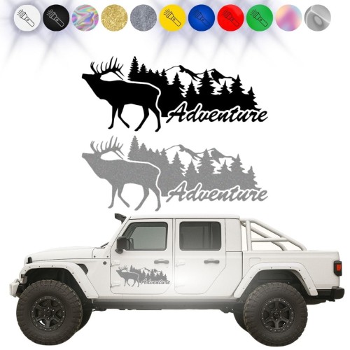 Naklejka ADVENTURE na Samochód, Kemping, Camper ODBLASKOWA