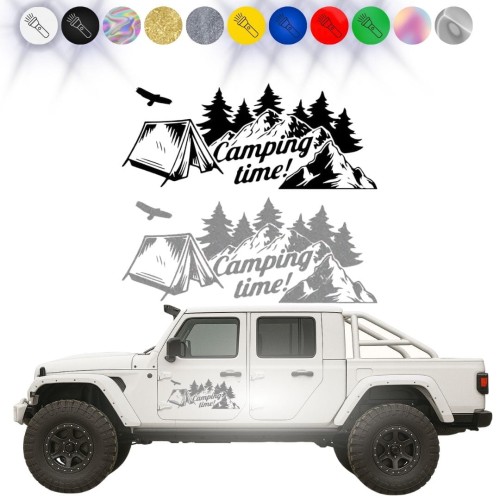 Naklejka CAMPING TIME na Samochód, Kemping, Camper ODBLASKOWA