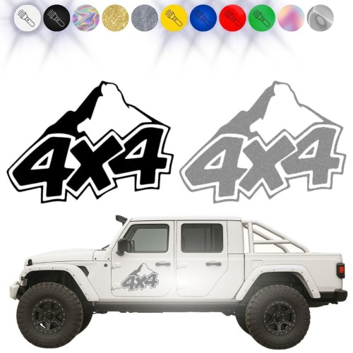 Naklejka 4x4 Off Road GÓRY W01 na samochód na auto ODBLASKOWA