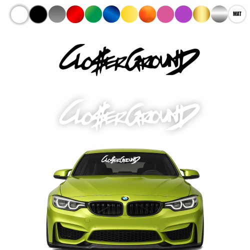 Blenda CLOSER GROUND - Naklejka na przednią szybę samochodu KOLOR