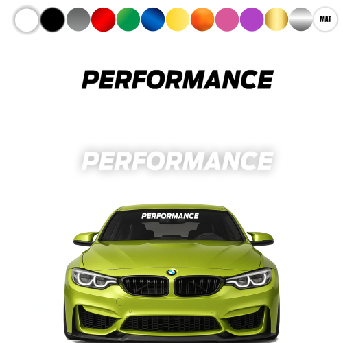 Blenda PERFORMANCE - Naklejka na przednią szybę samochodu KOLOR