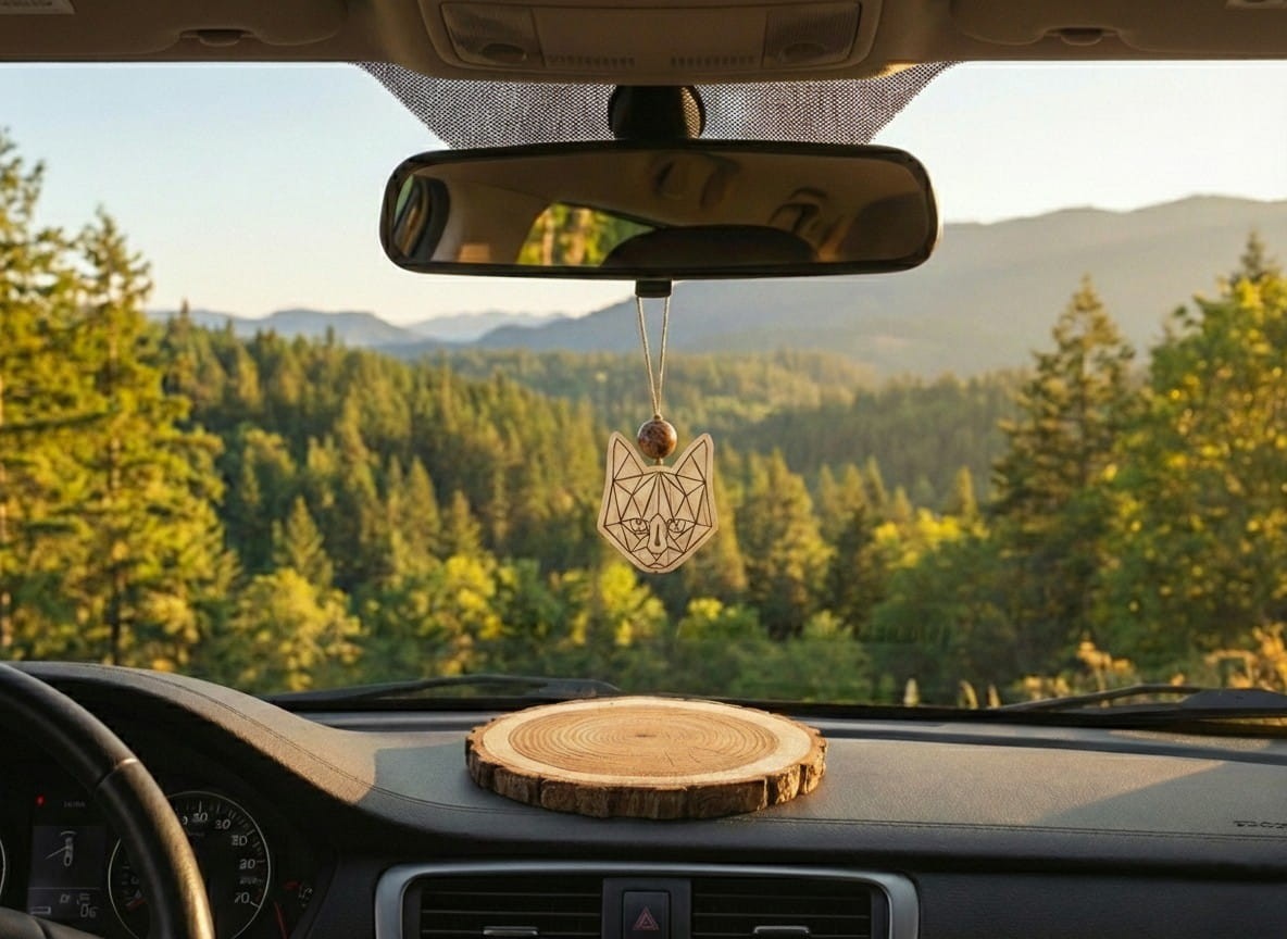 drewniana zawieszka kot