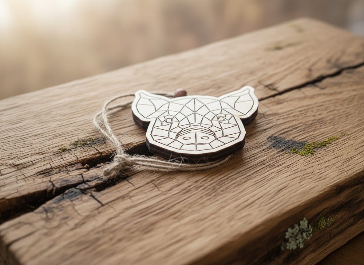 drewniana zawieszka świnka