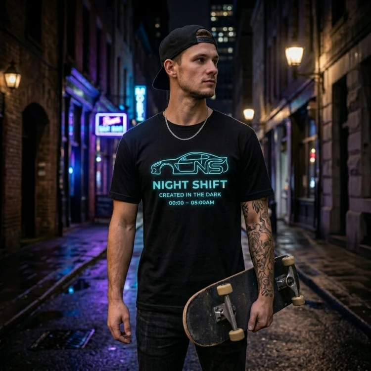 Koszulka Night Shift dla fanów motoryzacji