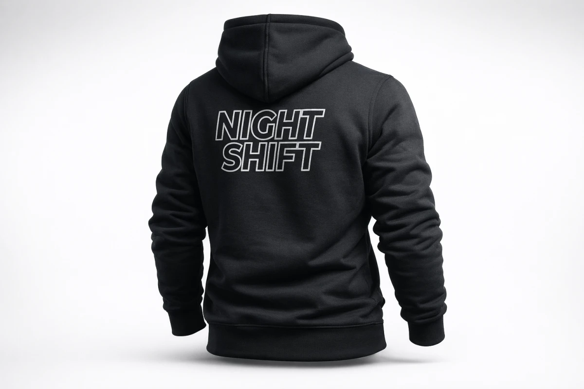 Bluza motoryzacyjna Night Shift tył nadruk