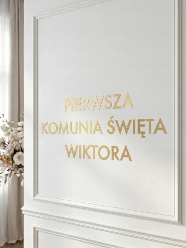 Personalizowany Napis - Naklejka Pierwsza Komunia Święta dekoracja Ścianki